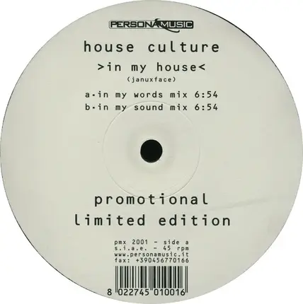 House Culture - In My House