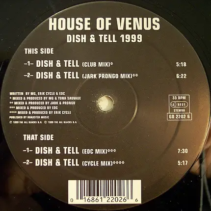 House Of Venus - Dish & Tell 1999