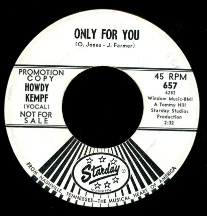 Howdy Kempf - I Can't Tell My Heart To Let You Go / Only For You