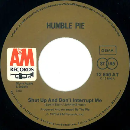 Humble Pie - Shut Up And Don't Interrupt Me