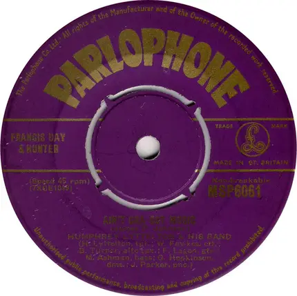 Humphrey Lyttelton And His Band - Martiniquen Song (Last Year) / Ain't Cha Got Music