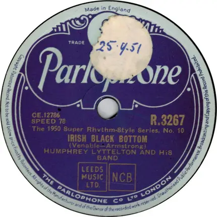Humphrey Lyttelton And His Band - Straight From The Wood / Irish Black Bottom