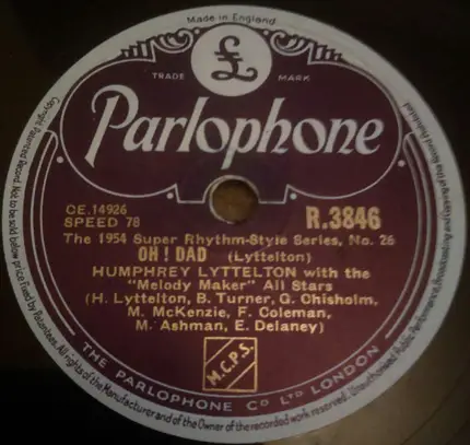 Humphrey Lyttelton With The Melody Maker All Stars - Mainly Traditional / Oh ! Dad
