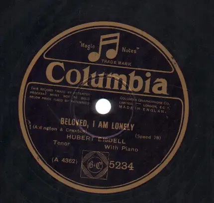 Hubert Eisdell - Beloved, I Am lonely / The Dreams Of London