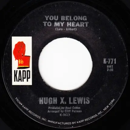 Hugh X. Lewis - Wish Me A Rainbow / You Belong To My Heart
