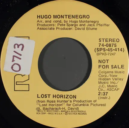 Hugo Montenegro - Lost Horizon