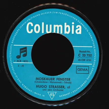 Hugo Strasser - Moskauer Fenster / Melanie