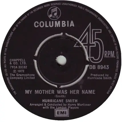 Hurricane Smith - My Mother Was Her Name