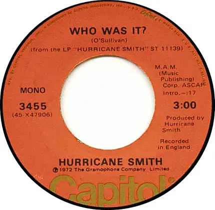 Hurricane Smith - Who Was It?