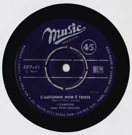 I Campioni Canta Tony Dallara - Come Prima