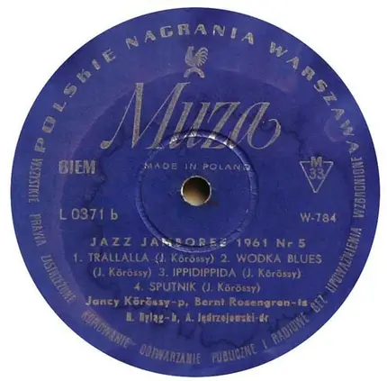 Iancsy Körössy - Jazz Jamboree 1961 nr 5