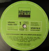 LP - Igor Stravinsky , John Alldis Choir , John Alldis , Vokal-Ensemble 'Strawinsky-Fest '71', Düsseldor - Geistliche Musik 1