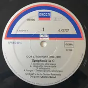 LP - Igor Stravinsky , L'Orchestre De La Suisse Romande , Charles Dutoit - Symphony In C - Symphony In Three Movements