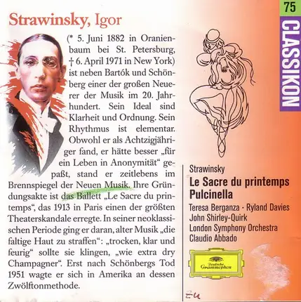 Igor Stravinsky - Classikon 75: Strawinsky: Le Sacre Du Printemps / Pulcinella