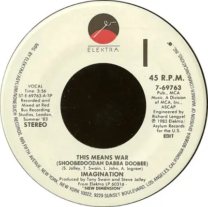 Imagination - This Means War (Shoobedoodah Dabba Doobee)