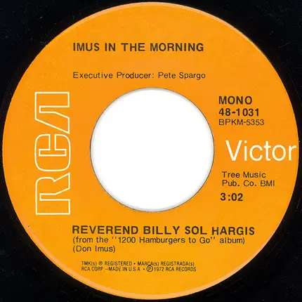 Imus In The Morning - 1200 Hamburgers To Go / Reverend Billy Sol Hargis