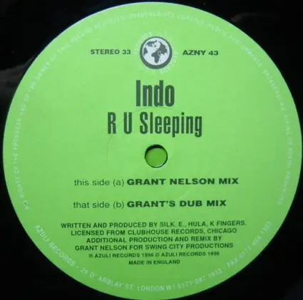 Indo - R U Sleeping (Grant Nelson Remixes)