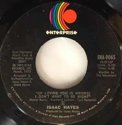 Isaac Hayes - Rolling Down A Mountainside / (If Loving You Is Wrong) I Don't Want To Be Right