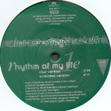 Irene Cara - Rhythm of My Life
