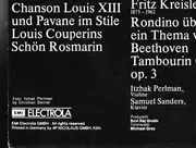 LP - Dvorak, Kreisler a.o. - Itzhak Perlman Spielt Fritz Kreisler