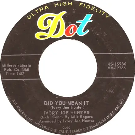 Ivory Joe Hunter - My Search Was Ended