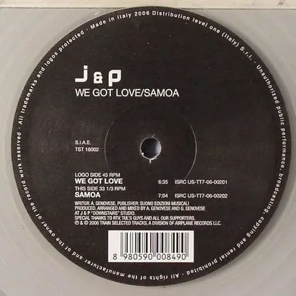 J & P - We Got Love / Samoa