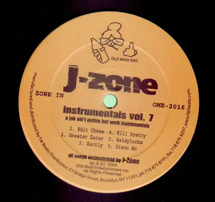 J-Zone - A Job Ain't Nuthin But Work (Instrumentals Vol. 7)