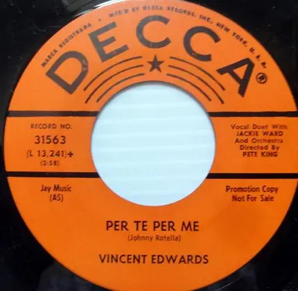 J. Vincent Edwards - Does Goodnight Mean Goodbye / Per Te Per Me