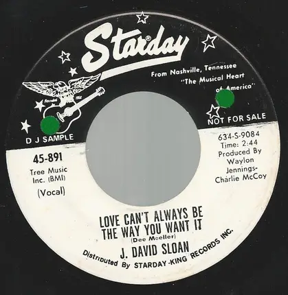 J. David Sloan - Heaven Help My Soul / Love Can't Always Be The Way You Want It