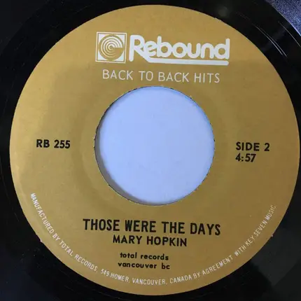 J. Frank Wilson / Mary Hopkin - Last Kiss / Those Were The Days