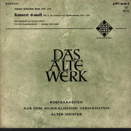 J. S. Bach - Konzert D-Moll Nr.1 fuer Cembalo u. Streichorchester, BWV 1052