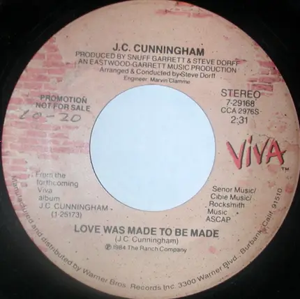 J.C. Cunningham - Love Was Made To Be Made