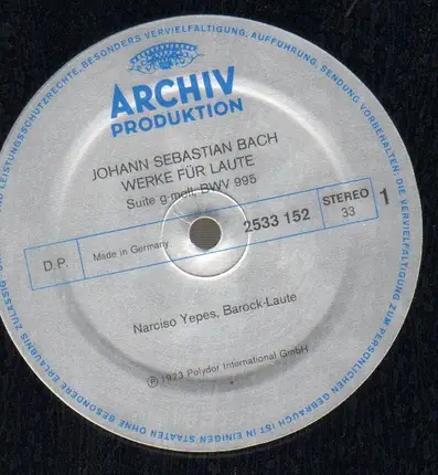 J.S. Bach - Narciso Yepes - Werke Für Laute (Gesamtaufnahme)