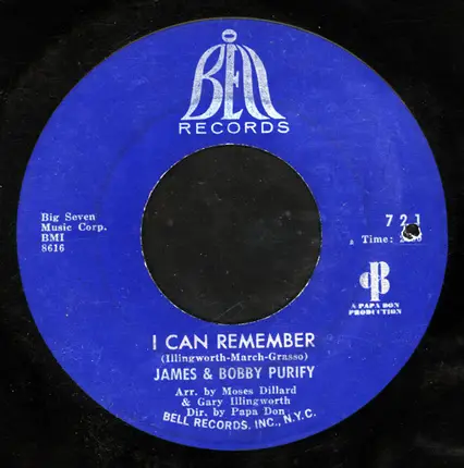 James & Bobby Purify - I Can Remember / I Was Born To Lose Out