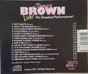 CD - James Brown - Live! His Greatest Performance!