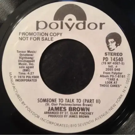 James Brown - Someone To Talk To (Part I & II)