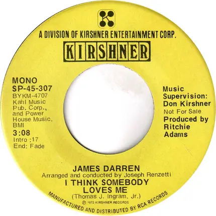 James Darren - I Think Somebody Loves Me