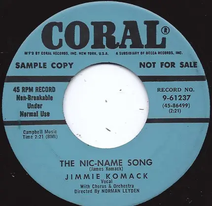 James Komack - The Nic-Name Song