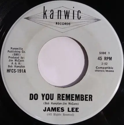 James Lee - Do You Remember / Miles From Birmingham
