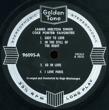 James Melton - James Melton Sings George Gershwin / Cole Porter