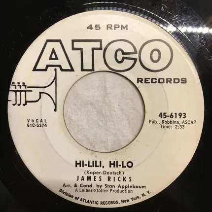 James Ricks - Young At Heart / Hi-Lili, Hi-Lo