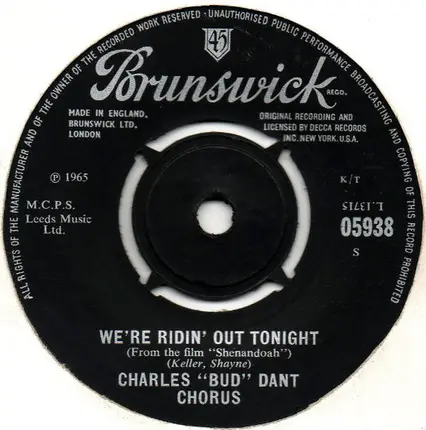 James Stewart / Charles "Bud" Dant Chorus - The Legend Of Shenandoah / We're Riding Out Tonight