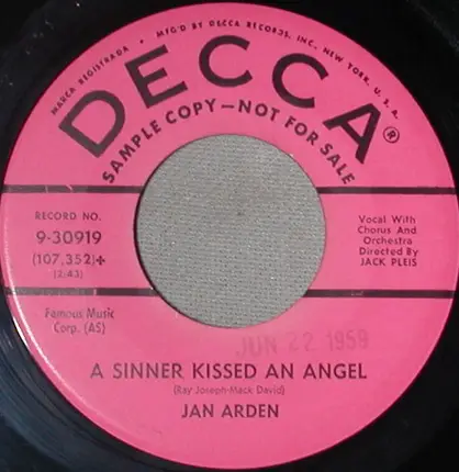 Jan Arden - Vieni Su / A Sinner Kissed A Angel