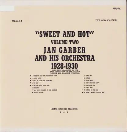 Jan Garber And His Orchestra - "Sweet And Hot" Volume 2 1928-1930