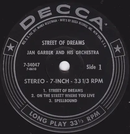 Jan Garber And His Orchestra - Street Of Dreams