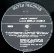 LP - Jan Erik Lundqvist - Leonard Cohen Auf Schwedisch - Audiophile
