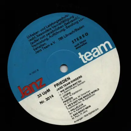 Janz Team Singers - Frieden