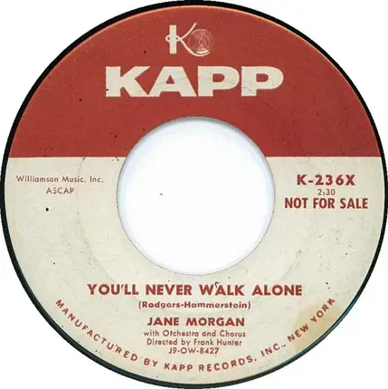 Jane Morgan - I May Never Pass This Way Again / You'll Never Walk Alone