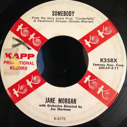 Jane Morgan - Somebody / The Angry Sea