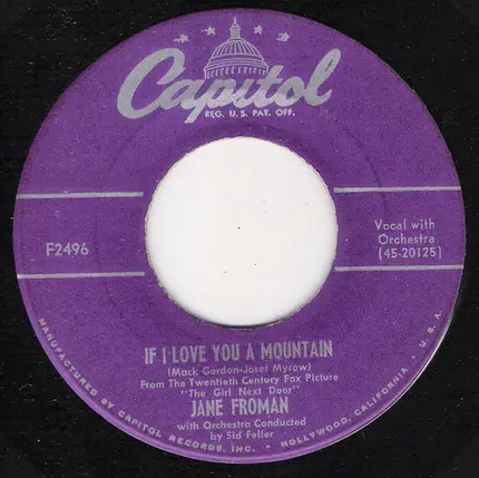Jane Froman - If I Love You A Mountain / My Shining Hour